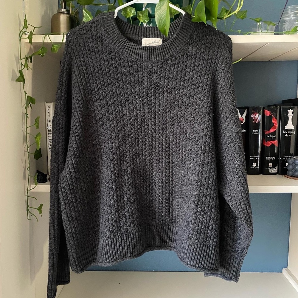 grey grandpa sweater